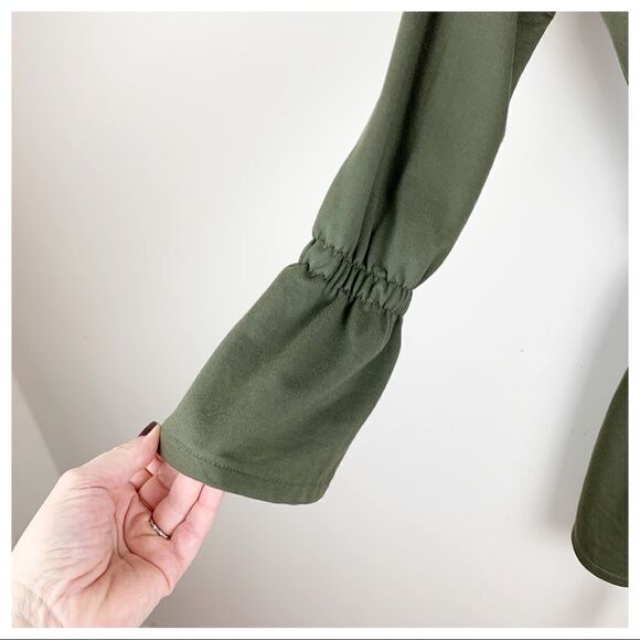 Zara Trafulac Olive Green Dress w/Bell Sleeves - Picture 8 of 14